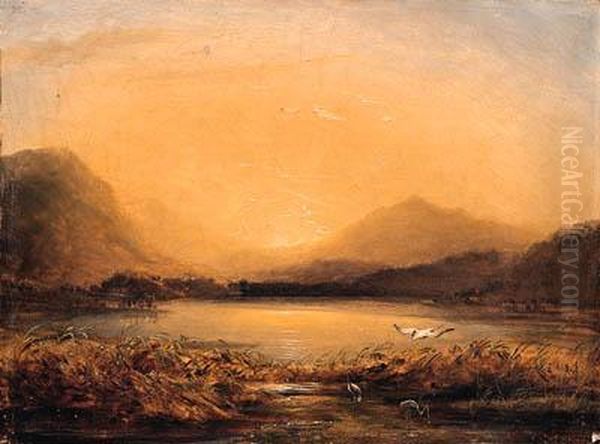 Morgenstimmung Am Lauerzersee Oil Painting by Johann Jakob Ulrich