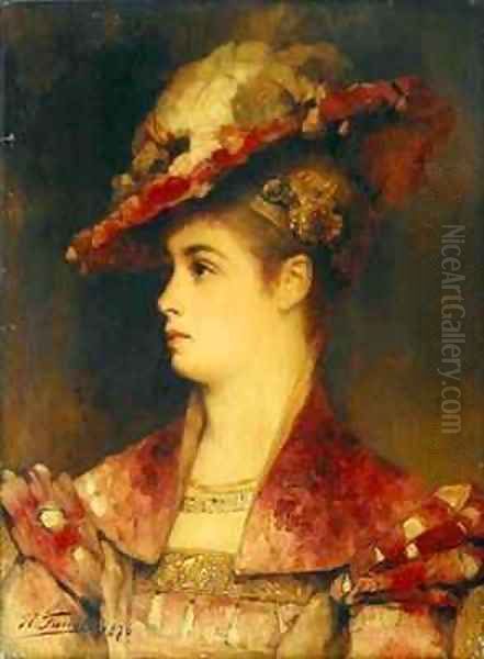 Portrait of a Woman Oil Painting by Heinrich Faust