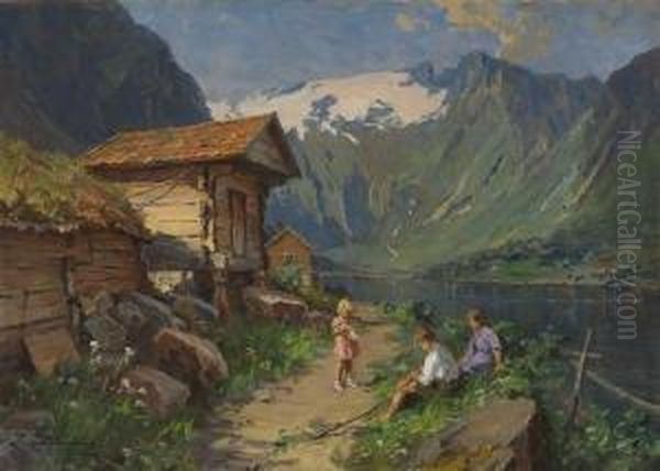 From Balestrand Oil Painting by Even Ulving