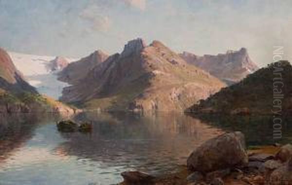 Fra Fjangsfjord Oil Painting by Even Ulving