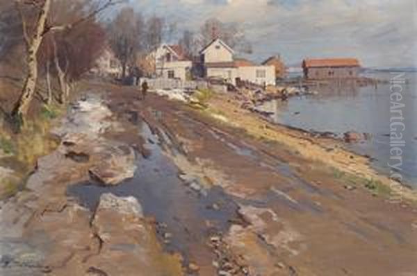 Day Of Spring, Aasgaardstrand Oil Painting by Even Ulving