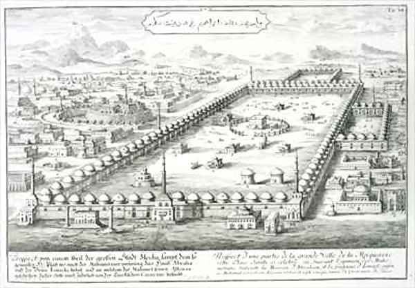 View of Mecca from Entwurf einer historischen Architektur Oil Painting by Johann Bernhard Fischer von Erlach