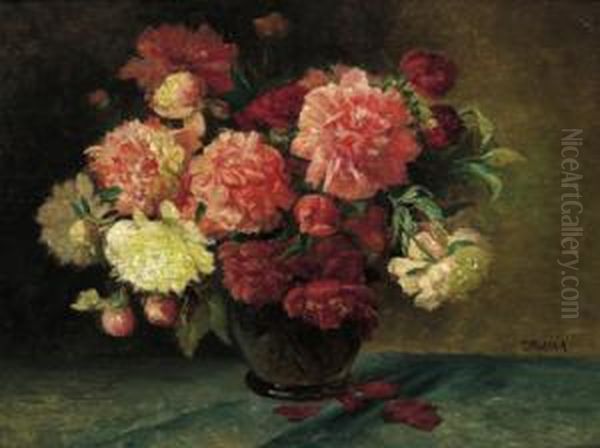 Blumenstraus In Einer Vase Oil Painting by Paul Unbereit