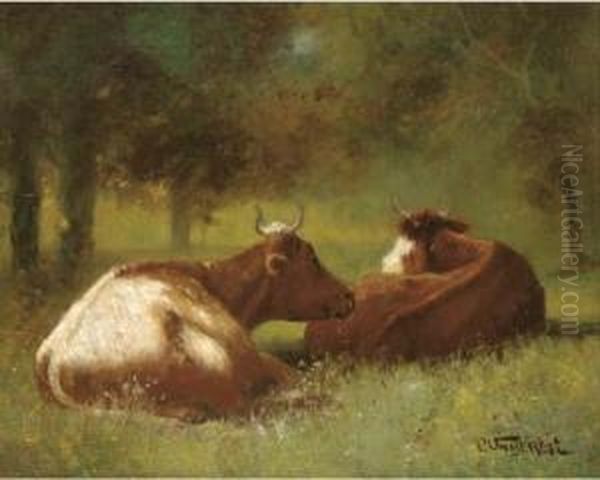 At Rest In Pasture Oil Painting by Paul Unbereit