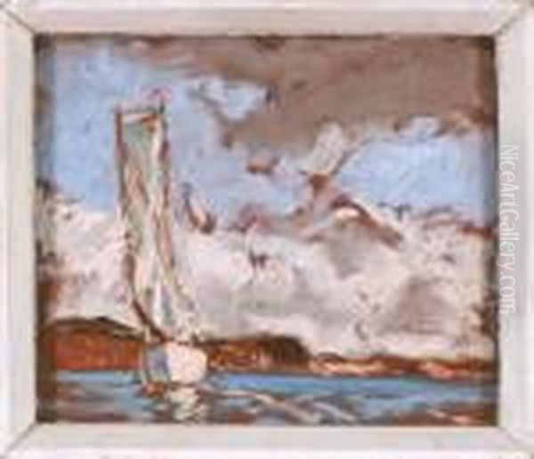 Segelschiff Vor Der Kuste Oil Painting by Hermann Urban