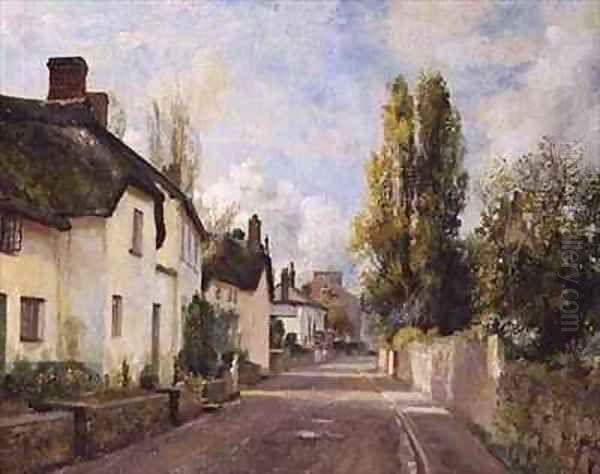 Village Street Scene Oil Painting by Charles James Fox