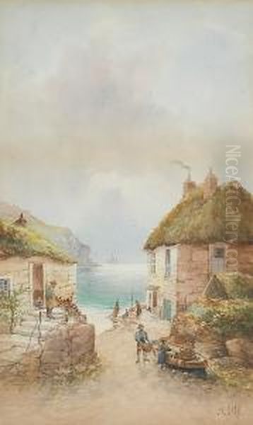 A Fishing Village Oil Painting by John Clarkson Uren