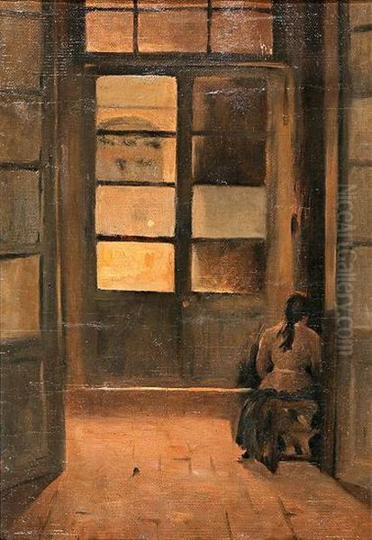 Interior Oil Painting by Ricardo Urgell Carreras