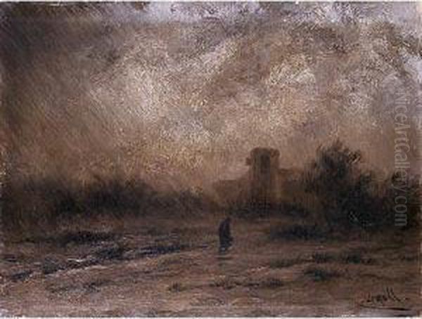 Tormenta Oil Painting by Modesto Urgell y Inglada