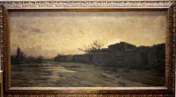 Atardecer Oil Painting by Modesto Urgell y Inglada