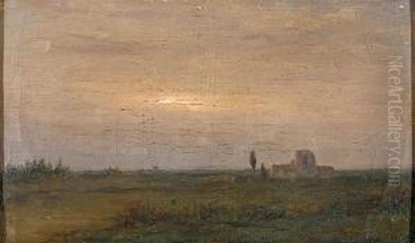 Paisaje Oil Painting by Modesto Urgell y Inglada