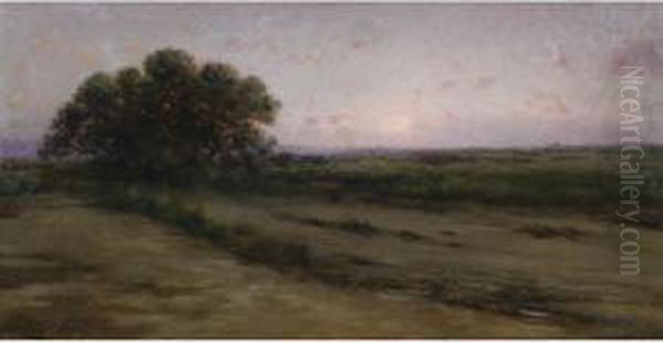 Atardecer En El Ampurdan (sunset In The Ampurdan) Oil Painting by Modesto Urgell y Inglada