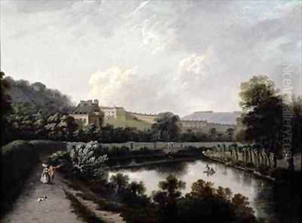 The Royal Crescent Bath from the Avon Oil Painting by Joseph Farington