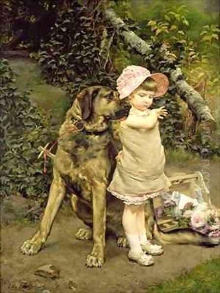 Dogs Company Oil Painting by Edgard Farasyn