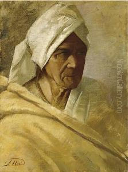 Ritratto Maschile Con Turbante Oil Painting by Stefano Ussi