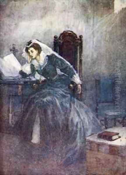 For nineteen years this poor Queen was kept in Prison Oil Painting by A.S. Forrest