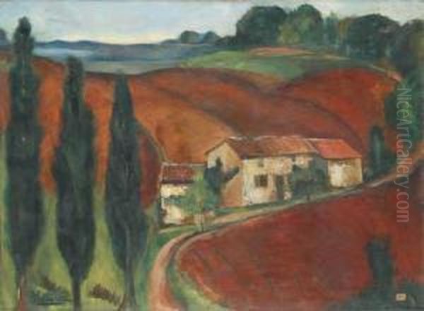 La Vigne Chante-merle, Beaujolais Oil Painting by Andre Utter