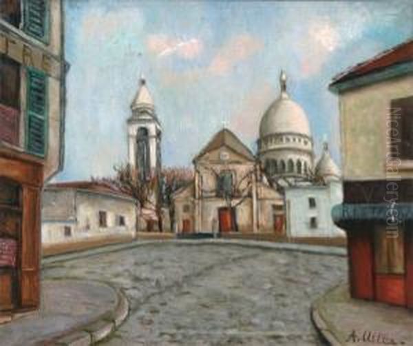 L'eglise De Saint-pierre De Montmartre Oil Painting by Andre Utter