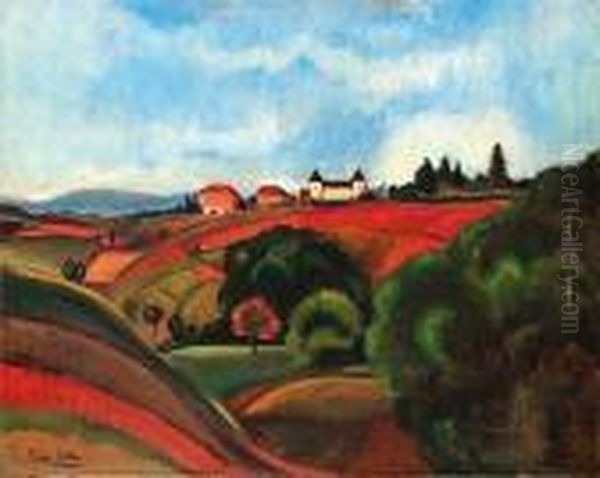 La Campagne Beaujolaise Oil Painting by Andre Utter