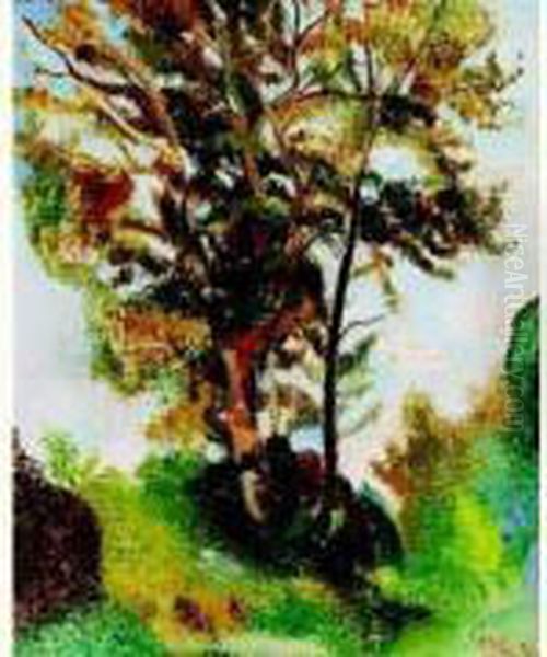 Arbres Dans Le Bearn Oil Painting by Andre Utter