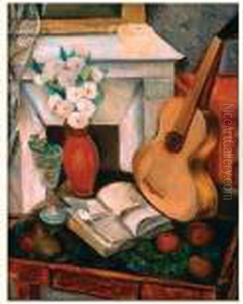 Nature Morte A La Guitare, Circa 1926 Oil Painting by Andre Utter