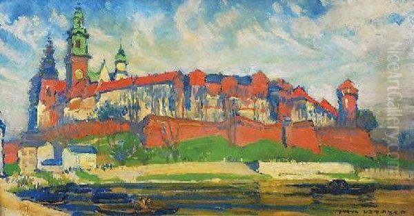 Widok Na Wawel Oil Painting by Henryk Uziemblo