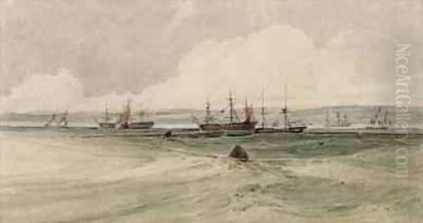 View of Sheerness Oil Painting by Francois Louis Thomas Francia