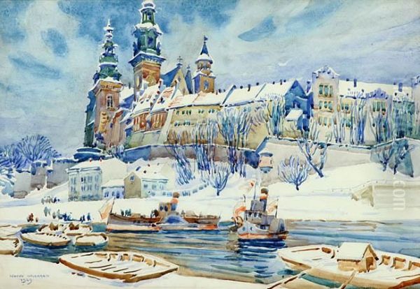 Widok Na Wawel Oil Painting by Henryk Uziemblo