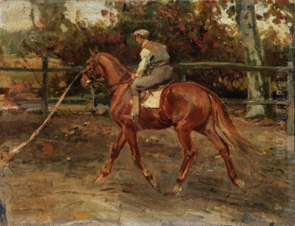 Fantino A Cavallo Oil Painting by Alfredo Vaccari