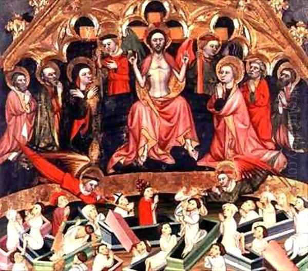 The Last Judgement from The Altarpiece at the old church of Sant Salvador dAlbatarrec at Lleida Oil Painting by Jaime Ferrer II