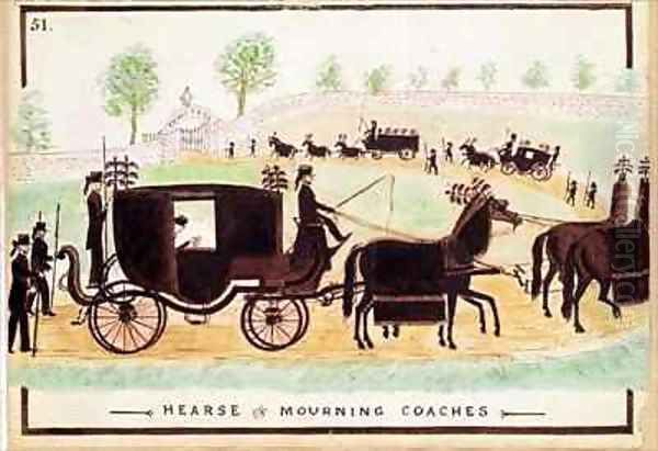 Hearse and Mourning Coaches Oil Painting by William Francis Freelove