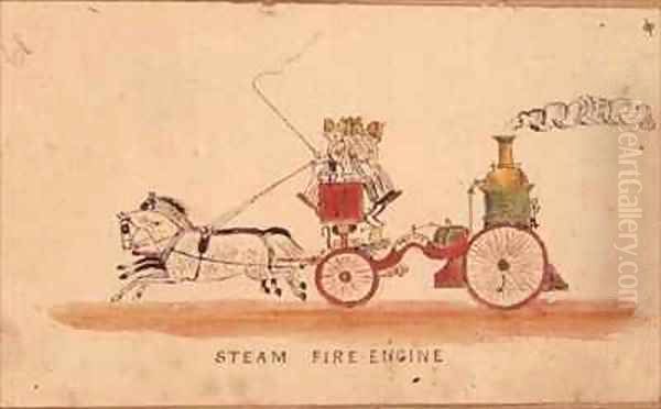 The Steam Fire Engine Oil Painting by William Francis Freelove