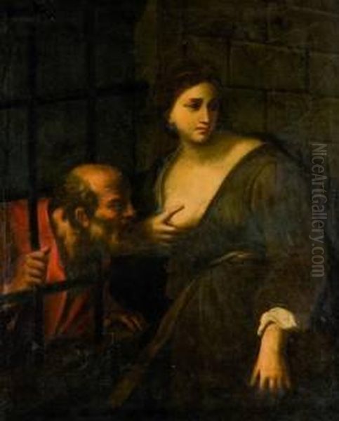 (napoli 1604-1670)
 Cimone E Pero Oil Painting by Andrea Vaccaro