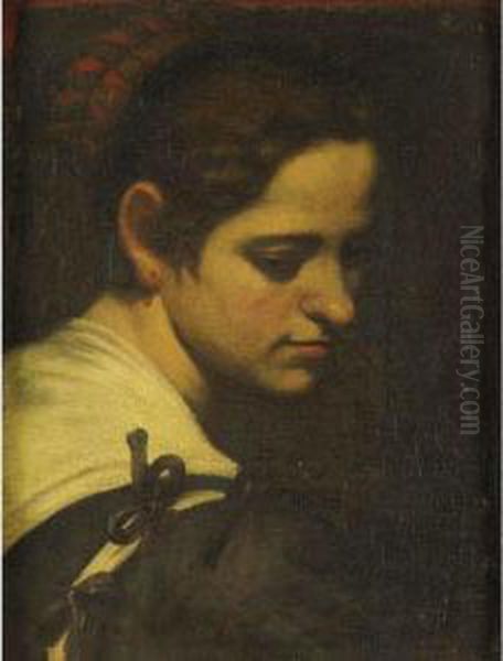 Portrait Of A Woman Oil Painting by Andrea Vaccaro