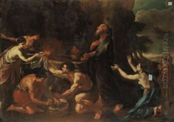 The Sacrifice Of Moses Oil Painting by Nicola Vaccaro