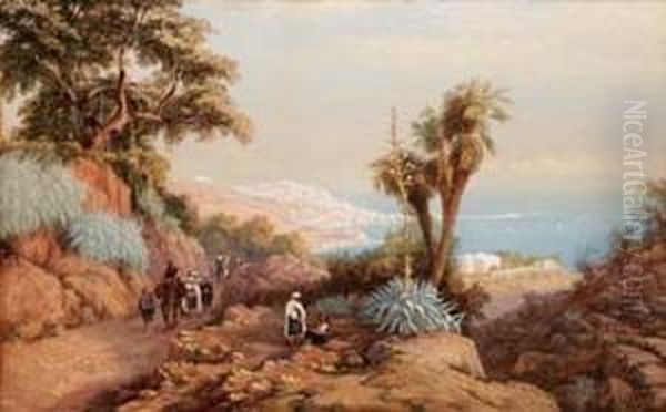 Veduta Di Algeri - 1859 Oil Painting by Charles Vacher