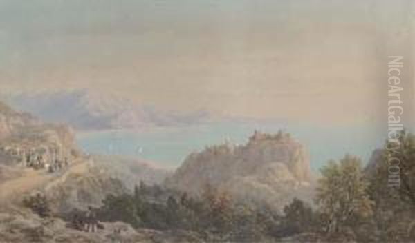 On The Italian Coast Oil Painting by Charles Vacher