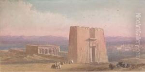 Edfu Upper Egypt Oil Painting by Charles Vacher