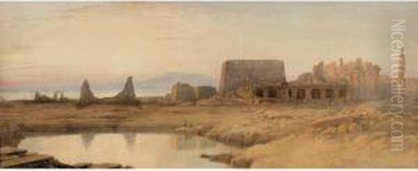 Karnak, Upper Egypt Oil Painting by Charles Vacher