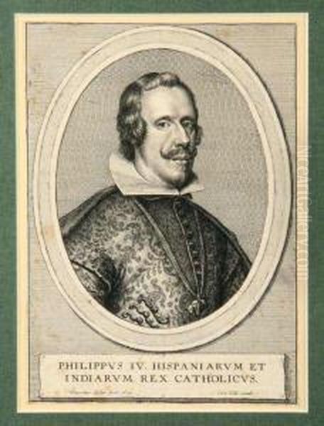 A Portrait Of King Philip Iv Of Spain Oil Painting by Hollar Vaclav