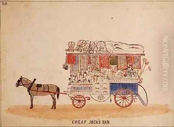 The Cheap Jacks Van Oil Painting by William Francis Freelove