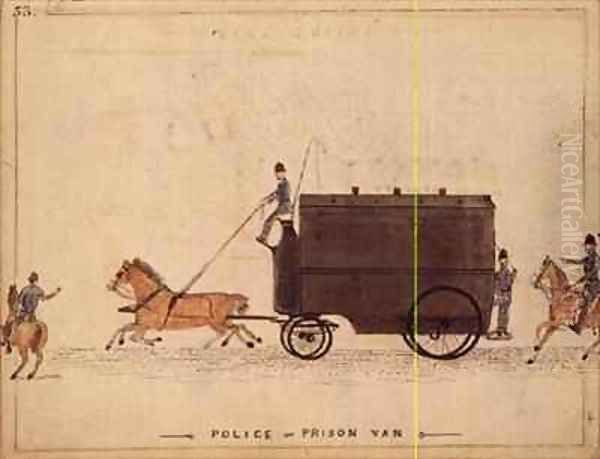 The Police or Prison Van Oil Painting by William Francis Freelove