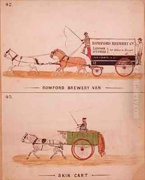 Romford Brewery Van and the Skin Cart Oil Painting by William Francis Freelove