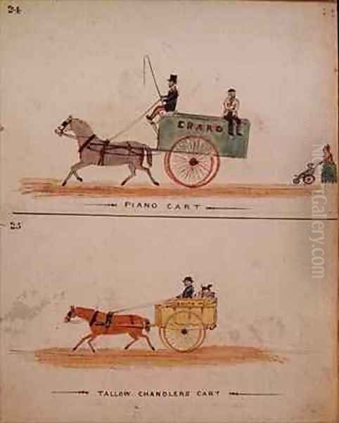 The Piano Cart and The Tallow Chandlers Cart Oil Painting by William Francis Freelove