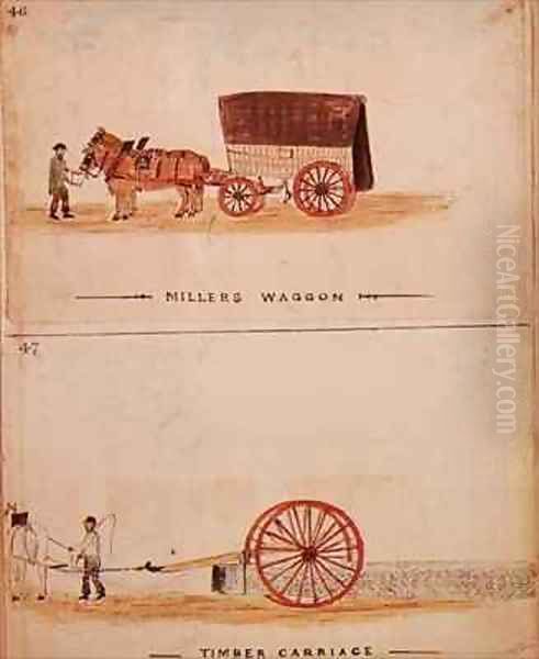 The Millers Wagon and Timber Carriage Oil Painting by William Francis Freelove