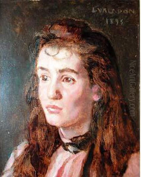  Jeune Femme Brune, 1893, Portrait Presumme De Sa Fille  Oil Painting by Jules Emmanuel Valadon