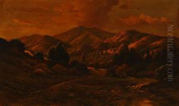 Evening On The Mountains Oil Painting by Manuel Valencia