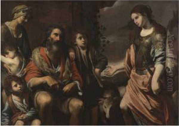 Erminia And The Shepherds Oil Painting by Valentin De Boulogne