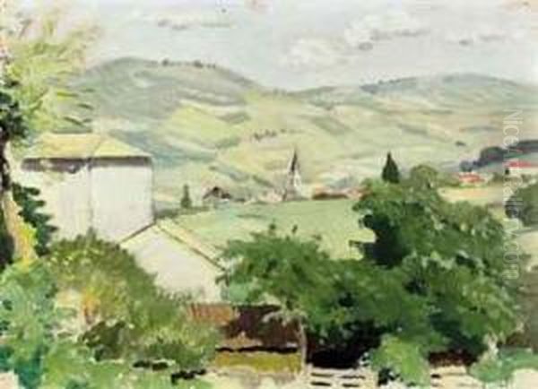 Monsols, France Oil Painting by Adolphe Pierre Valette