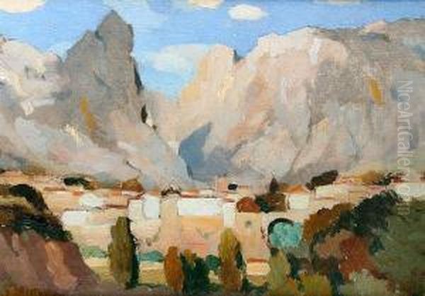 Moustiers, Ste. Marie Oil Painting by Adolphe Pierre Valette